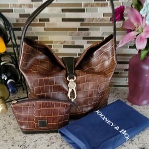 Authentic Dooney & Bourke Logo Lock Hobo Bag